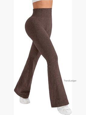 High Waisted Flare Leggings Tummy Control Yoga Pants Seamless Bootcut